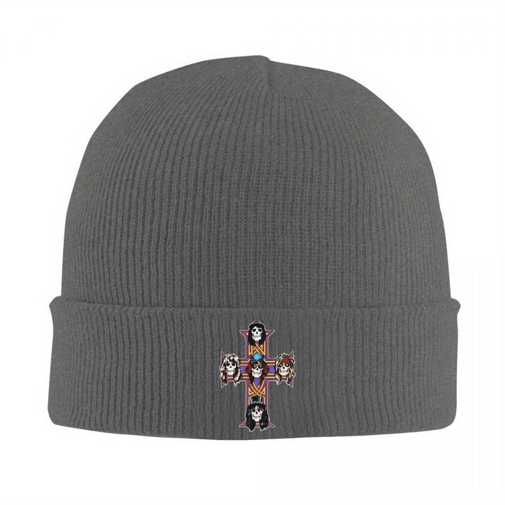 Guns N Roses Cross Band Knit Hat Beanie Winter Hats Warm New Hard Rock Hip Hop Caps Men Women
