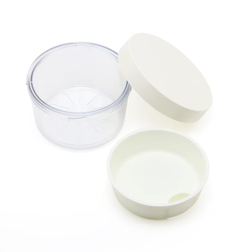 Miyoshi Seisakusho GEL-COOL Noodle Lunch Container with Integrated Ice Pack, Round, Milk White, 0101-0233