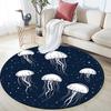 Jellyfish Round Area Rug,Carpet Rug for Living Room Bedroom Sofa Playroom Decor,Non-slip Floor Mat