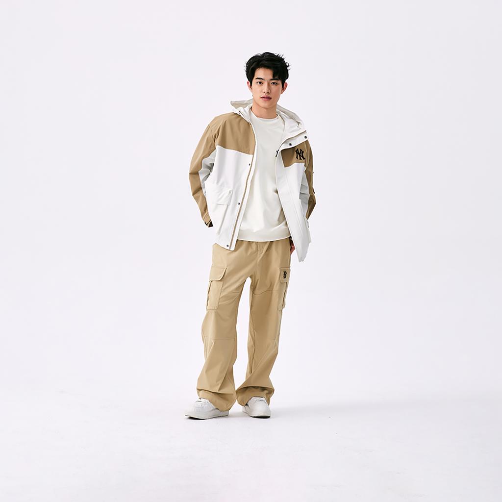 New MLB Preppy Style Collection Boston Red Sox SS25 Cargo Pants Unisex Beige Yellow 3AWPV0251-43BGS