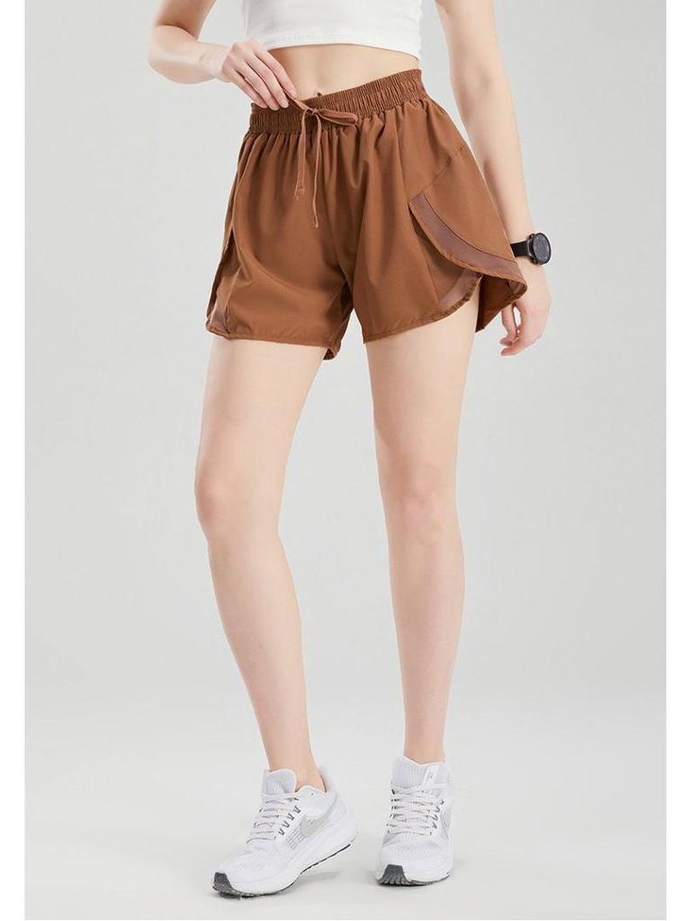 Women's Quick-Dry High-Waist Summer Running Shorts - Breathable, Loose, Anti-Exposure Fitness Pants