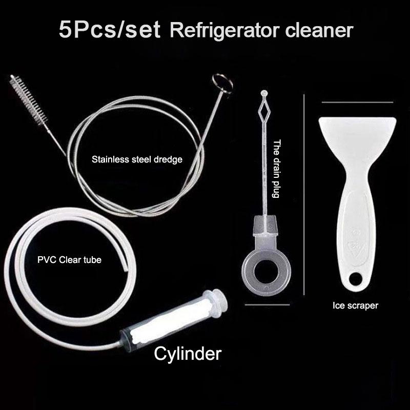 5Pcs Refrigerator Drain Hole Clog Remover Dredge Cleaning Tools Fridge Hole Brush Water Outlet Cleaner for Household Cleaning