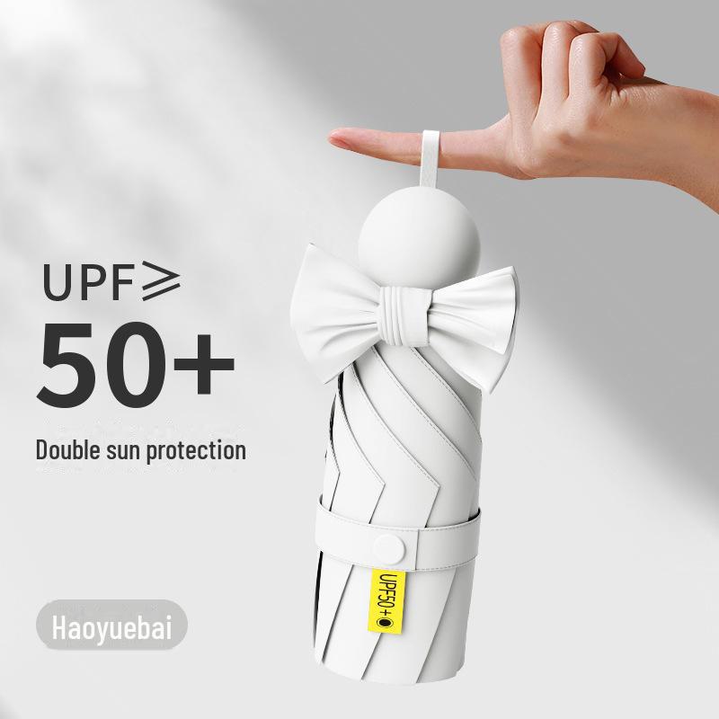 Compact Capsule Umbrella: 50% Foldable, Portable, Pocket-Size for Sunny and Rainy Days