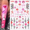 Nail Art Stickers, Valentine'S Day Romantic Love Lips Heart Love Lollipop Nail Stickers