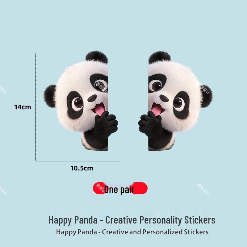 Panda Car Sticker: Cute, Creative, Waterproof, Scratch Cover, Decorative for Electric Vehicles