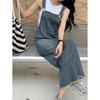 Tall Slim Denim Overall Dress - Enhances Height and Slimming Effect