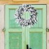New Christmas Wreath Door Hanging 50/60cm Green Pe Mixed Leaf Snowflake Decor