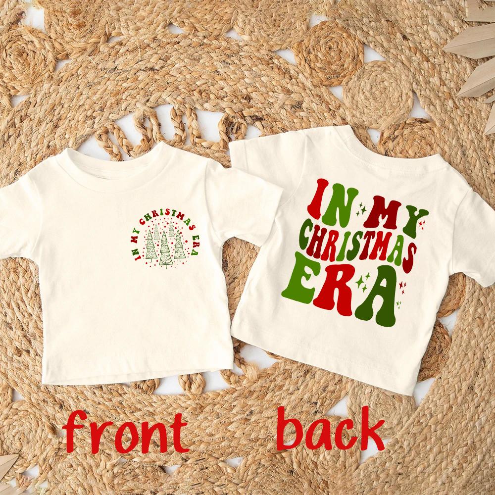 In My Cookie Baking Era Print Kids Christmas Shirt Boys Gilrs Holiday Outfit Child Retro T-shirt Xmas Party Children Clothes Tee