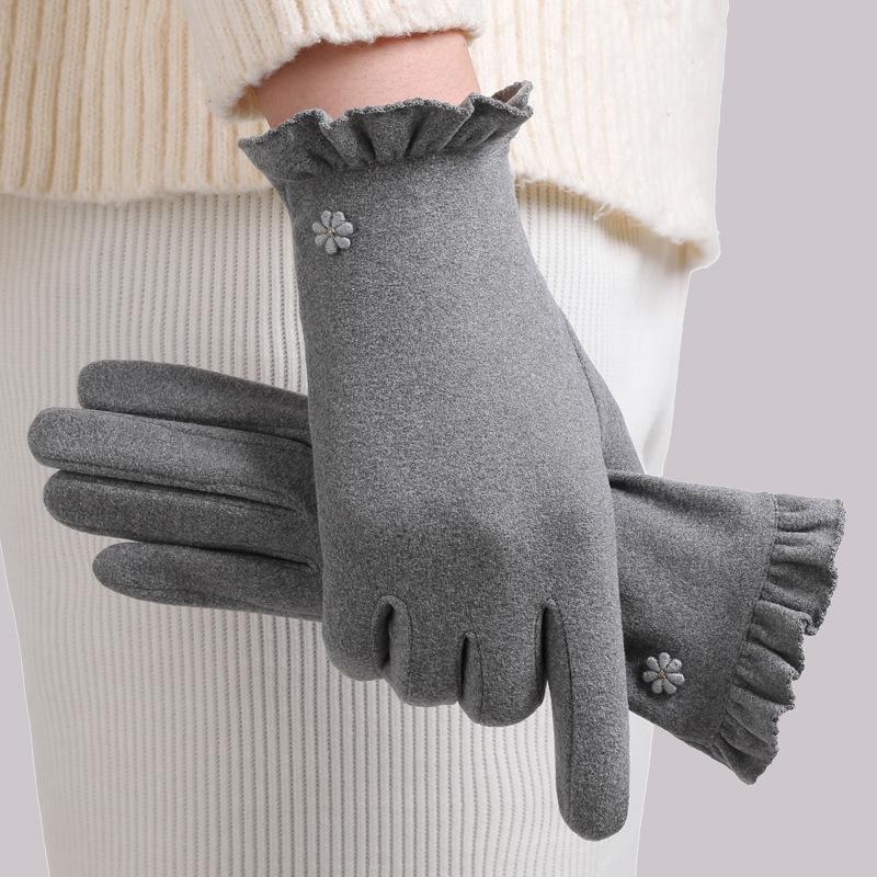 Modal Warm Gloves Women Winter Outdoor Riding Fleece Windproof Cold Proof Fashion Korean Touchscreen Gloves