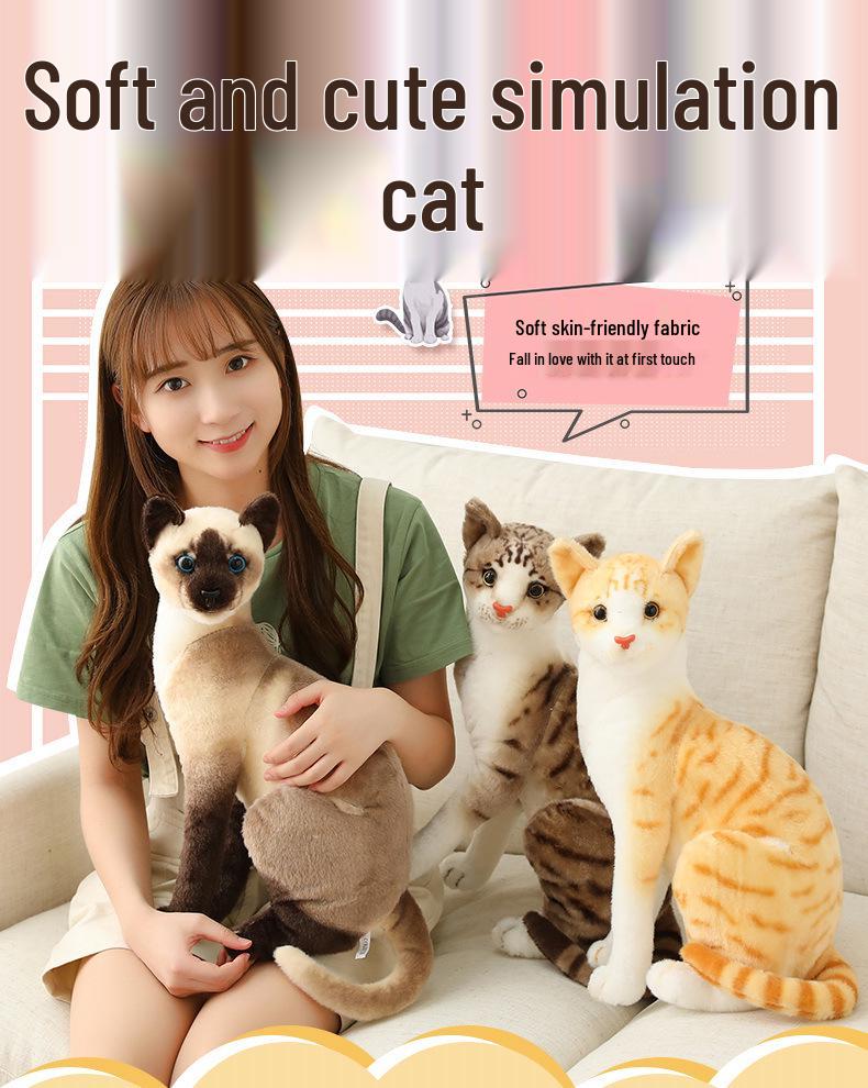 Siamese Cat Plush Toy: Early Education Comfort Gift for Children, Home Decor Ornament