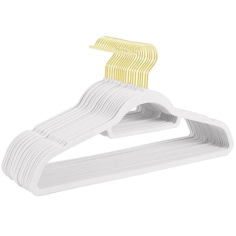 10PCS 45/42cm Flocking Hanger Non-slip Velvet Hanger Clothing Store Coat Without Trace Wardrobe Home Clothing Store Organization