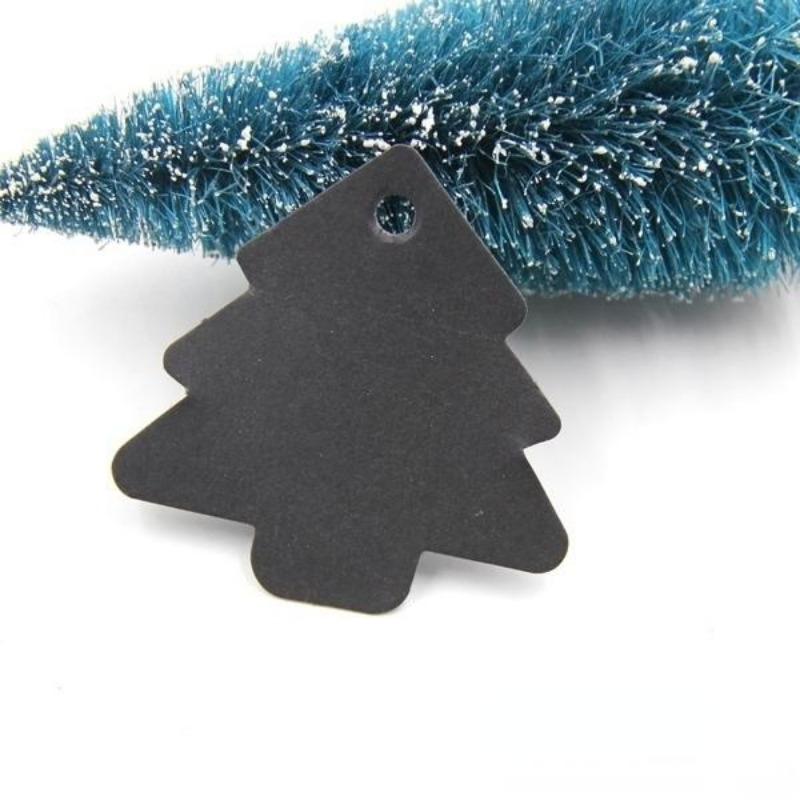 100Pcs Tree Shape Paper Tags Kraft Paper Card Labels Paper Cards Tags DIY Christmas Wedding Party Blank Hang Tag Gifts
