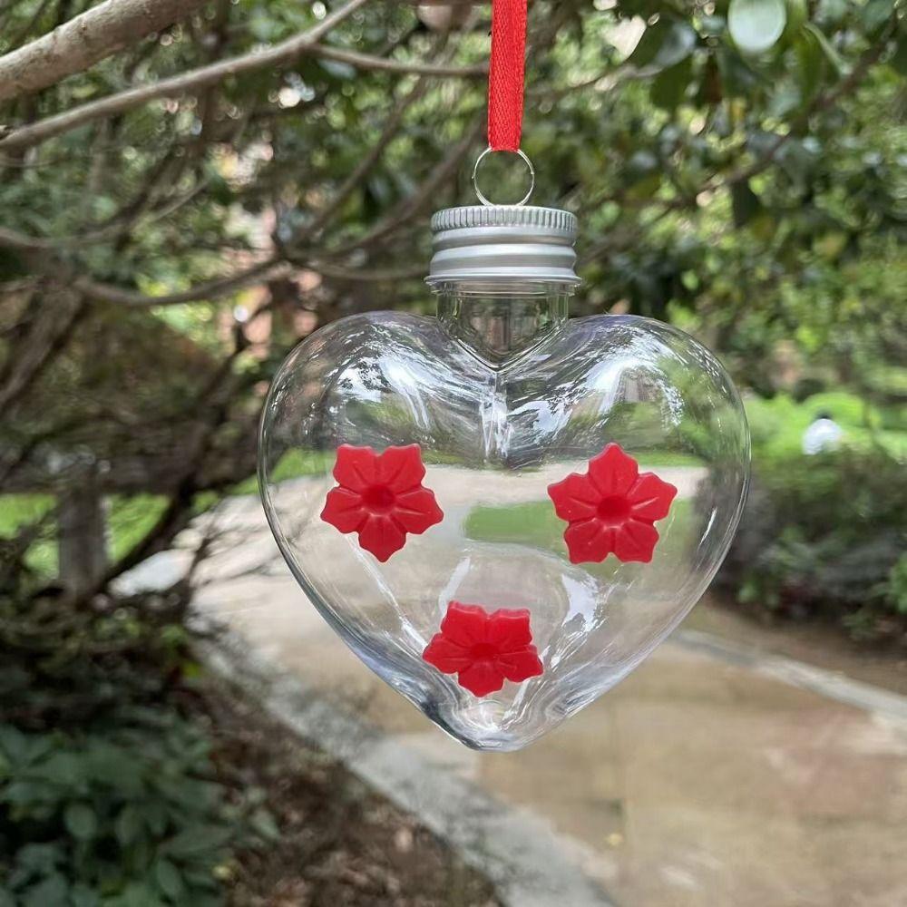 Three Hole Hummingbird Feeder Visible Birds Water Dispenser Outdoor Garden