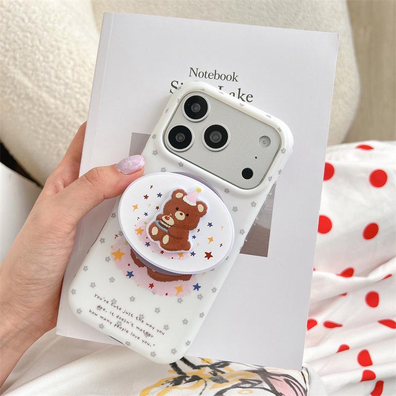 Full Screen Floral Bear Magnetic Case for iPhone 17/16 Pro Max/15 Pro