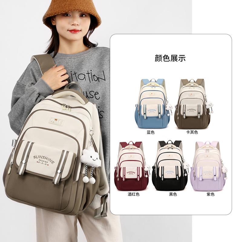 Children Schoolbags for Girls Spacious Knapsack Kawaii Primary School Book Carrier School Backpack Kids Water-resistant Journey Rucksack