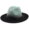 European, American and British style men and women's new spray-painted jazz woolen hat autumn and winter fashion big eaves hat