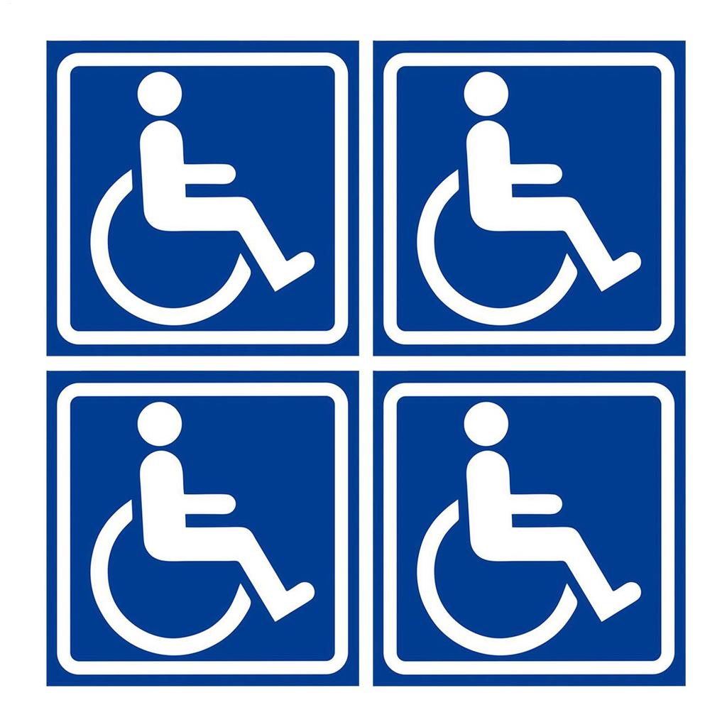 4pcs Disabled ADA Sign Disability Mobility Parking Car Sticker PVC Decal For Bus Auto Home Hospital Public Areas Parking