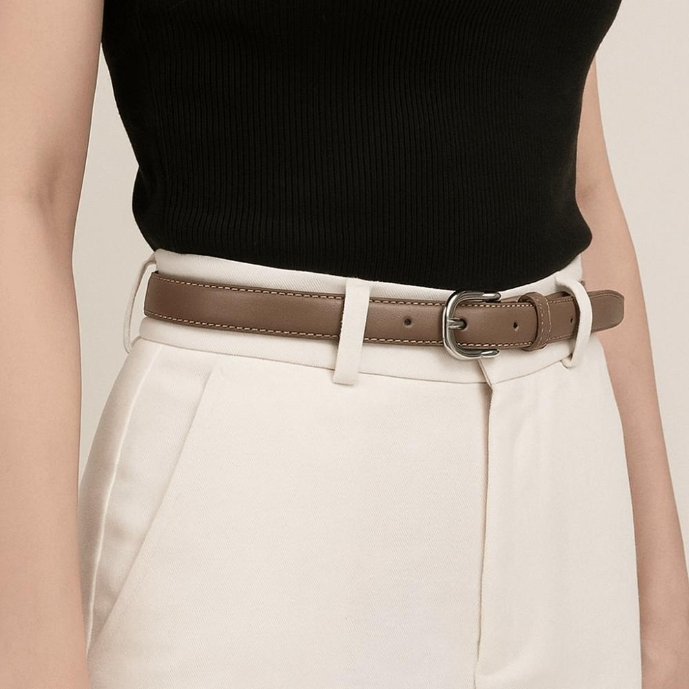 Strap Leather Fashion Belt Zinc Zinc Alloy Buckle Korean Style Waistband PU Leather Waist Belt  Spicy Girl