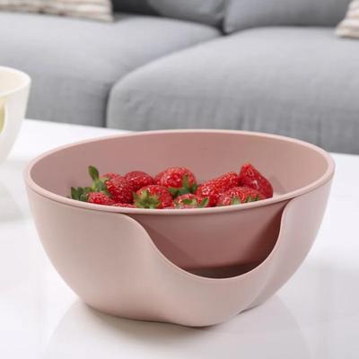 1 Pcs Plastic Food Tray European Double-layer Melon Seed Fruit Draining Plate Lazy Dried Fruit Plate Round Creative Homeware