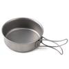 TOMSHOO 3pcs Titanium Bowls Set Ultralight Titanium Dinner Bowl Pan with Foldable Handles for
