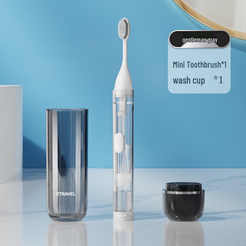 Portable All-in-One Travel Toothbrush & Toothpaste Set with Soft Bristles and Folding Design for Orthodontic Appliances