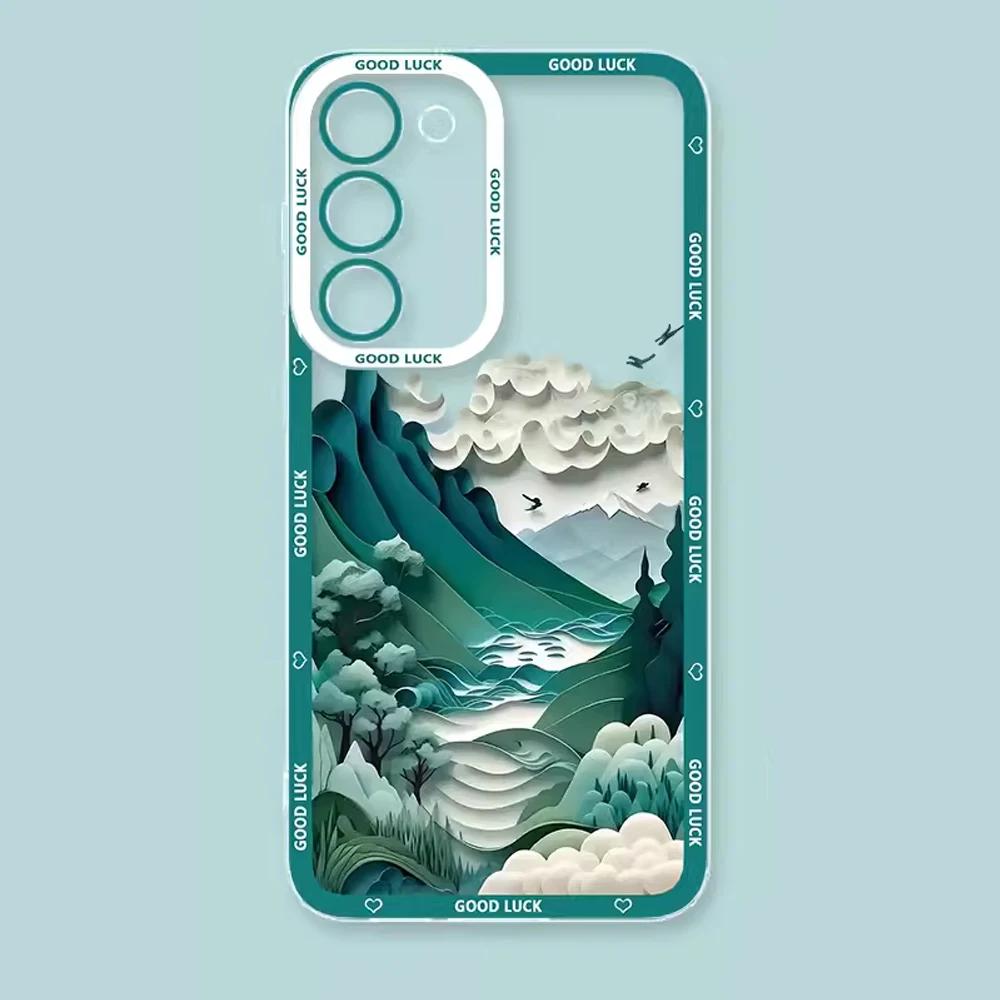 

Creative Mountains Landscape Scenery Phone Case for Samsung Galaxy A55 A54 A53 A51 A70 A32 A31 A13 4G 5G Clear Cover Fundas Skin Samsung A51 4G