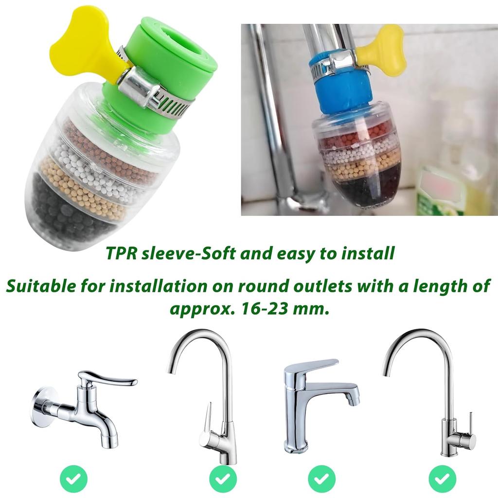 6 Layers Faucet Water Filter Tap Purifier 360° Rotatable Coconut Charcoal Nozzle for Faucet Kitchen Household Water Filter