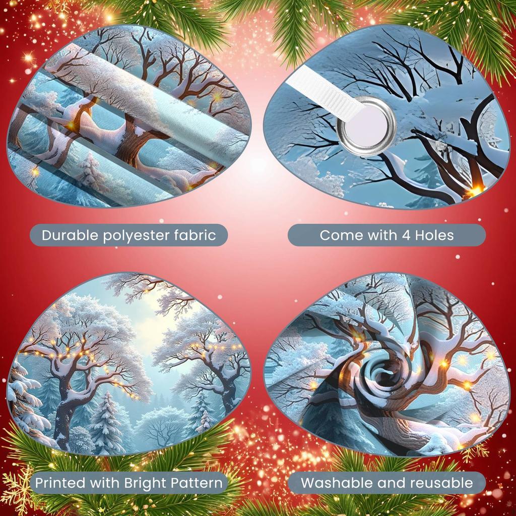 180x110cm Winter Wonderland Backdrop Snow Forest Christmas Holiday Party Decorations Banner Fairy Scenery Photography Background