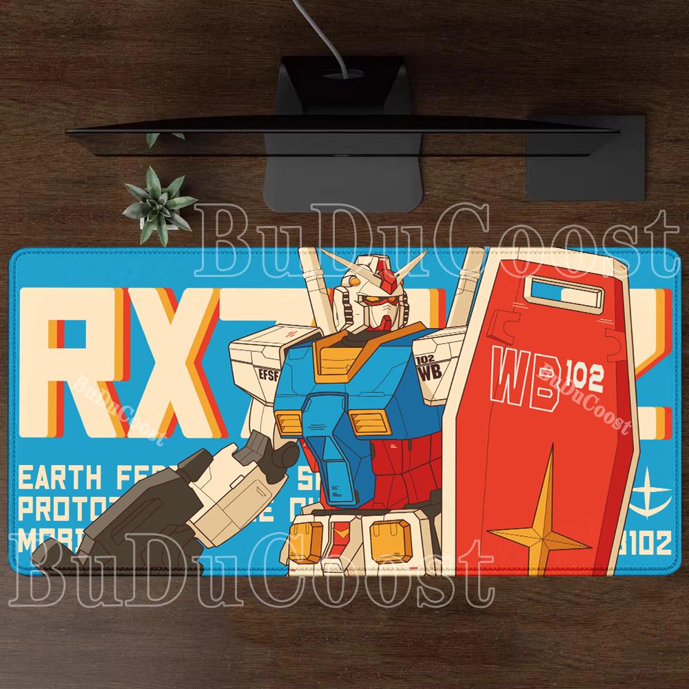 Mouse Pad Gundam RX-78-2 Anime Gaming XXL Non-slip Mousepad PC Computer Keyboard Office HD printing overlock esports Desk Mat