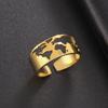 LIKGREAT Stainless Steel Adjustable Finger Ring World Map Hollow Silver Color Opening Ring Jewelry Party Gift for Women Men