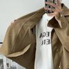 Herren-Frühlingsjacke, einfarbig, lockeres Revers, kurze Jacke