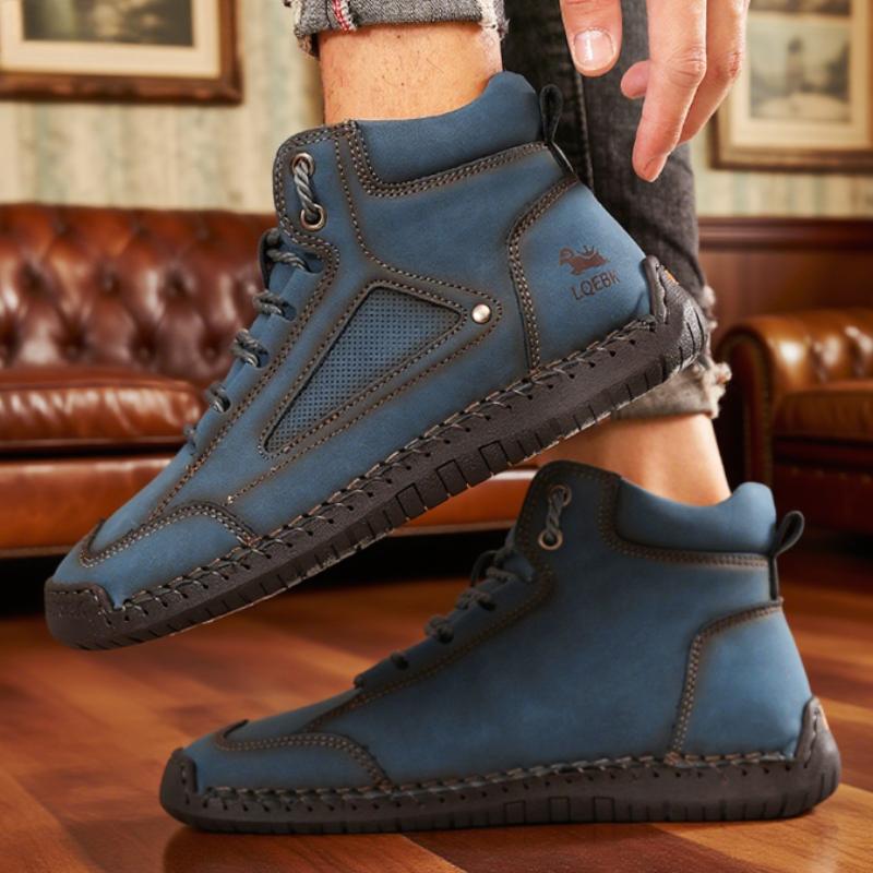 New Men's Nude Boots High Top Retro Anti Slip Work Shoes Outdoor Shoes Soft Homme Classic Ankle Non-slip Flats Moccasin Sneakers