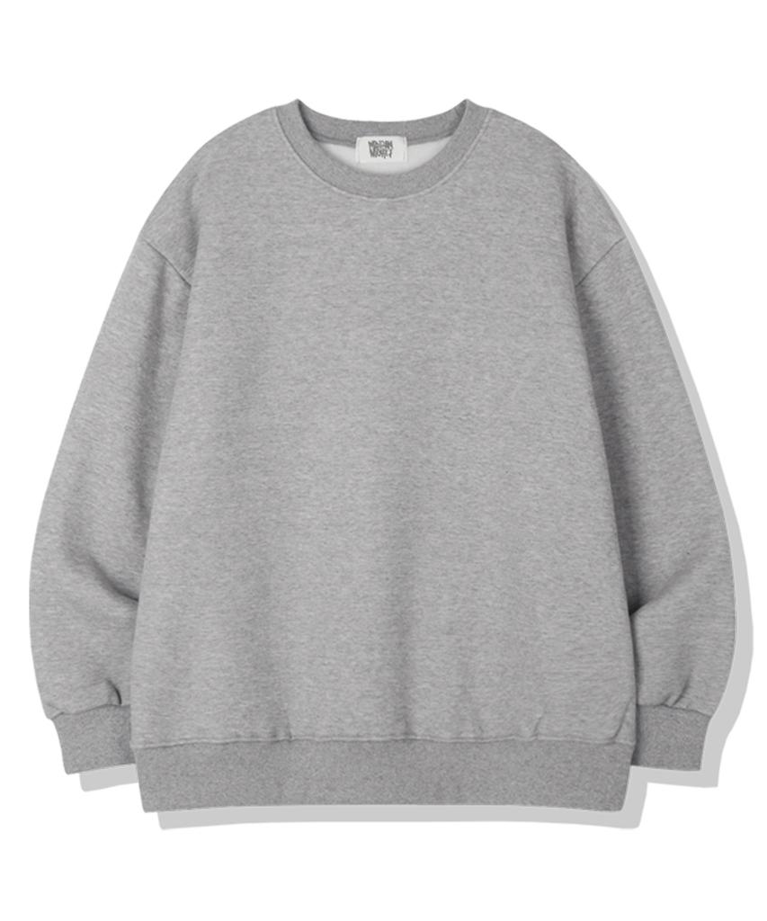 MIDNIGHT12AM Plain French Terry Sweatshirt Gray