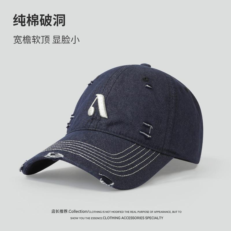 

Washed hat women s spring summer fashion embroidery wide brim deep top cap One size fits all (55-59cm)