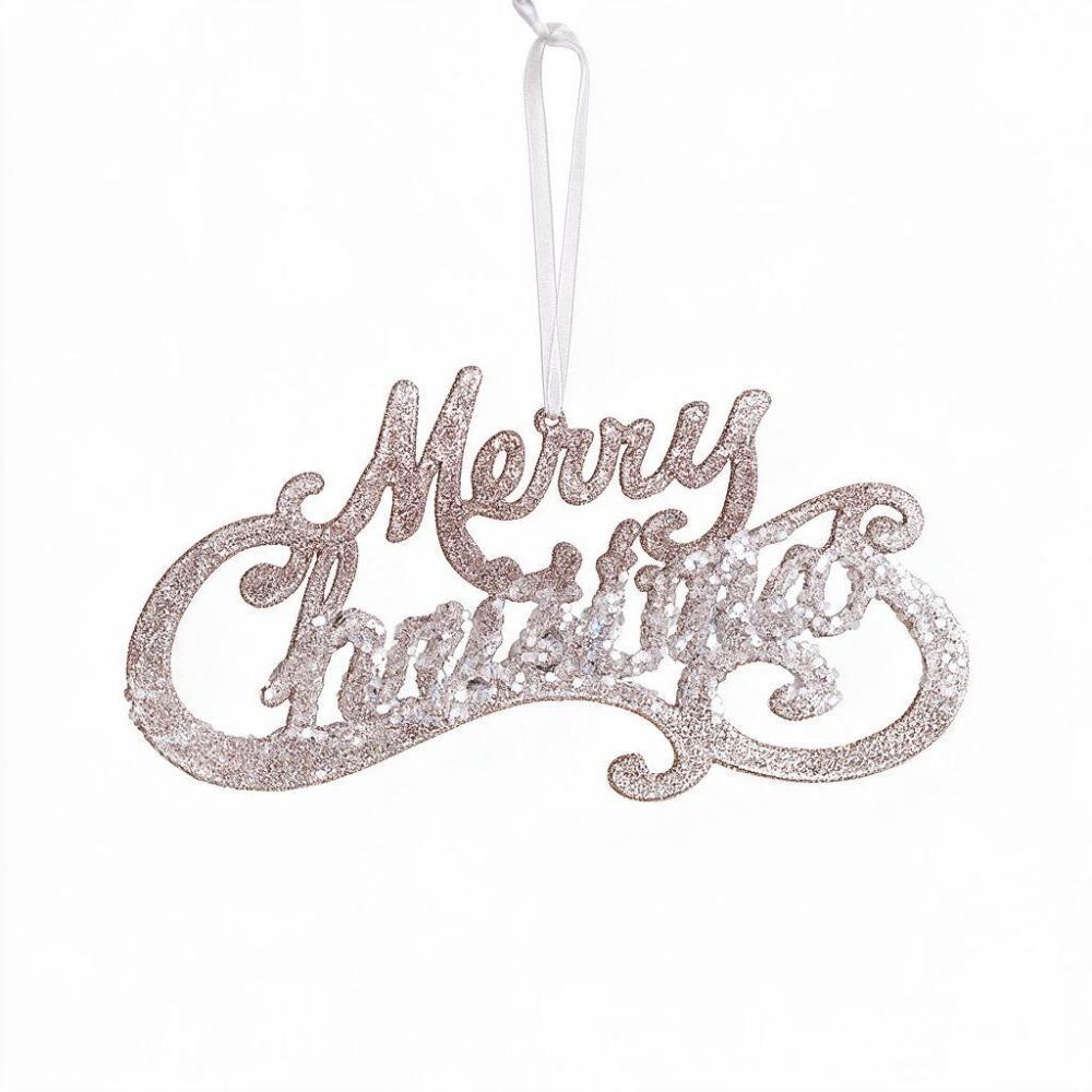 Glitter Christmas Merry Letter Sign Dazzling Xmas Tree Hanging Ornament Wreath