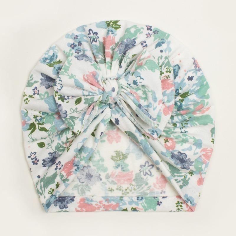 New cute children's bow pullover hat, creative printed baby hat, thin baby fetal hat