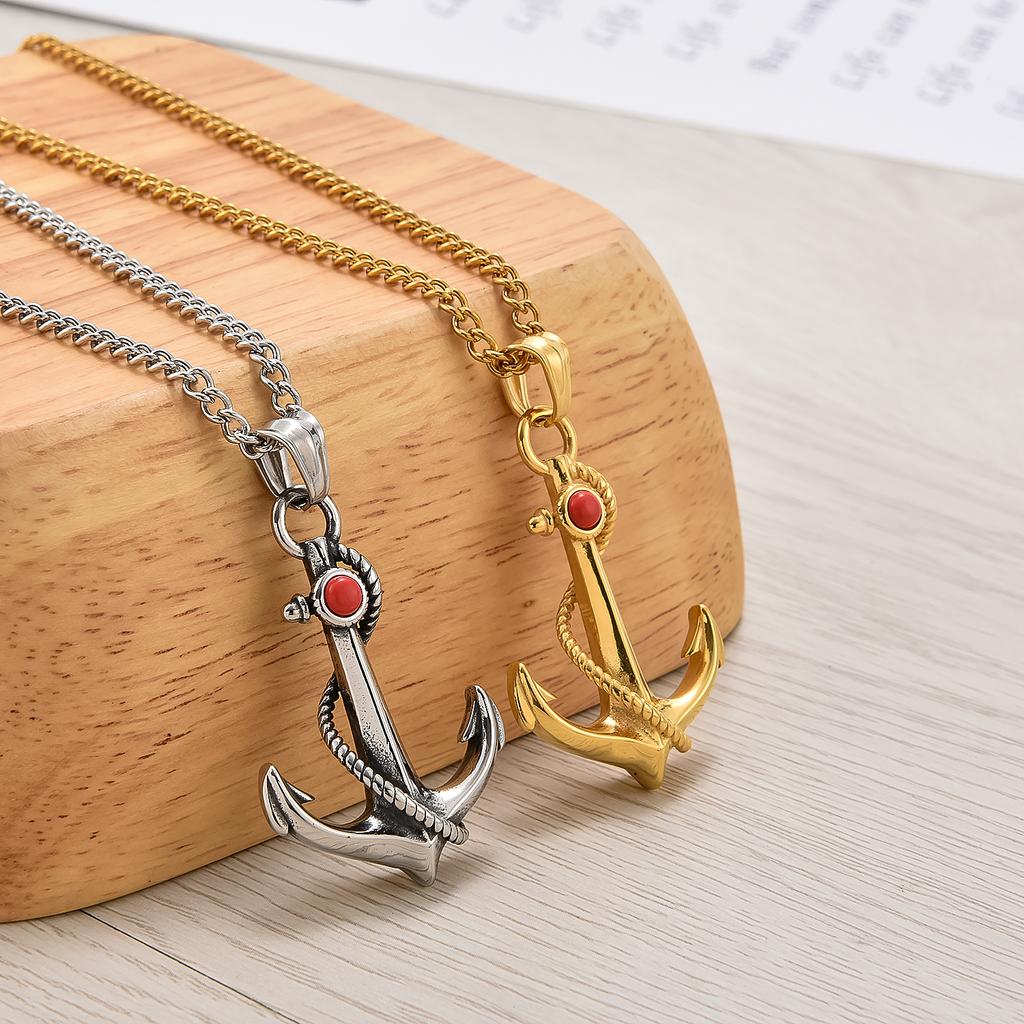Accessories Necklace, Personalized Navy Style Anchor Men's Titanium Steel Pendant, Stainless Steel Pendant