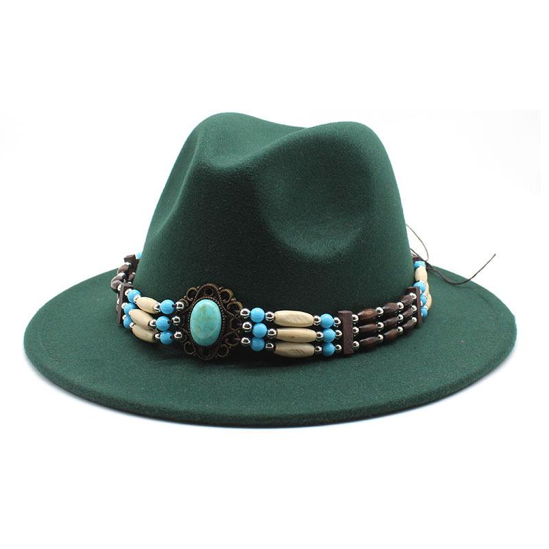 Jazz Hat Woolen Imitation Wool Felt Hat Neutral Versatile Top Hat Men'S And Women'S Cowboy Hats
