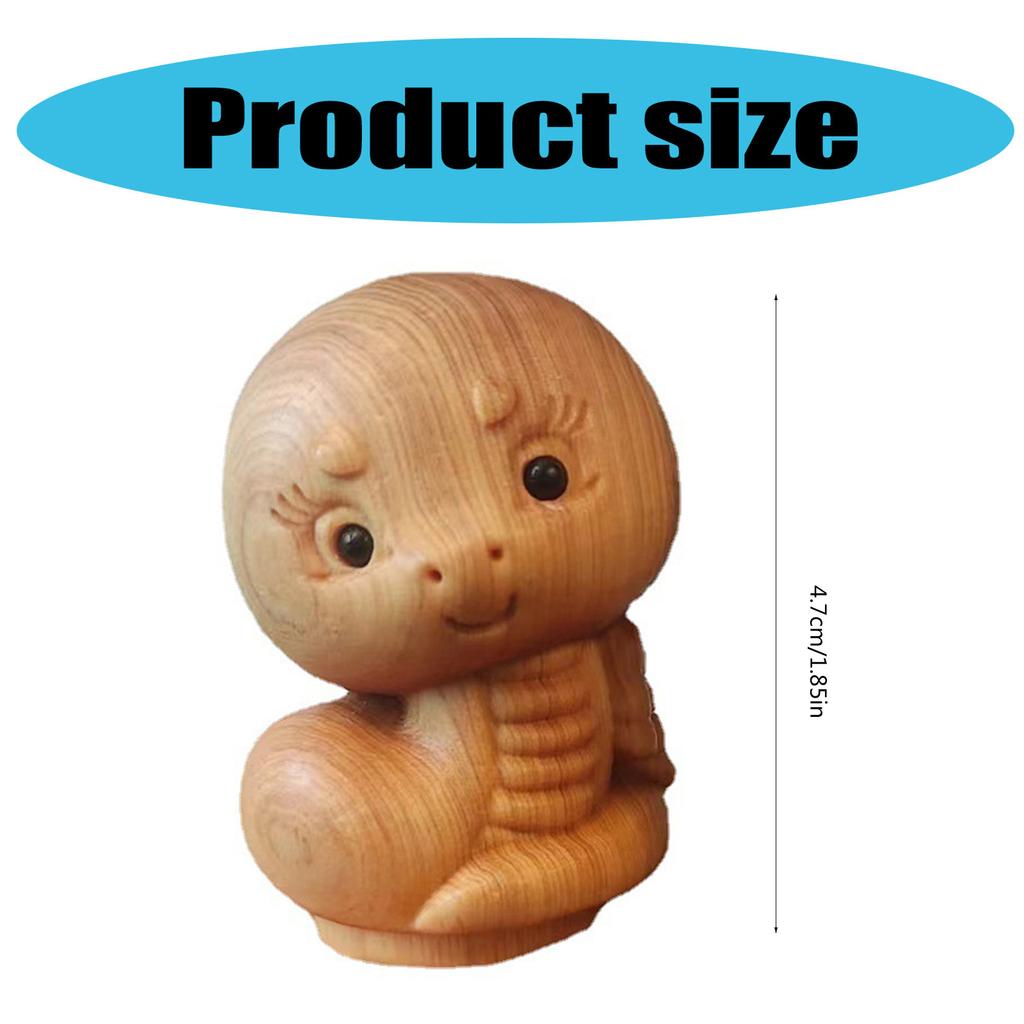 Mini řezba ze dřeva, čínský nový rok, hadí ozdoby, socha zvěrokruhu, had, zvířecí dekorace, kancelářská dekorace na stůl a auto.