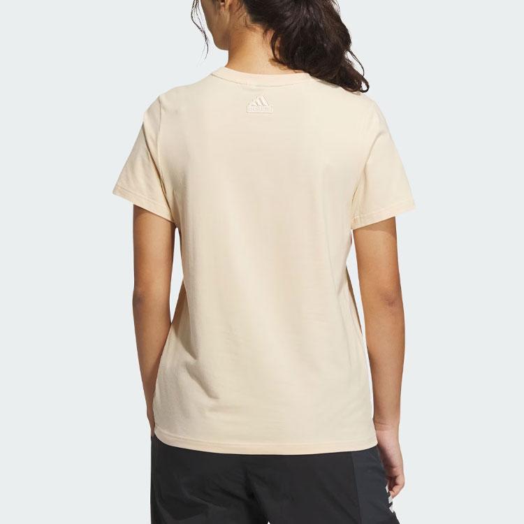 Adidas Must Haves Badge Of Logo Letter Print American Retro Sports Casual Short Sleeve T-Shirt Women T-Shirts Sand-Brown IM8890