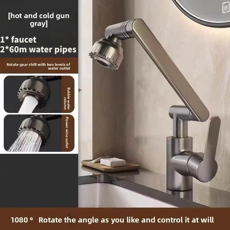 

Hightemperature Resistant Sink Tap With Single Handle For Face And Hand Wash сірий колір