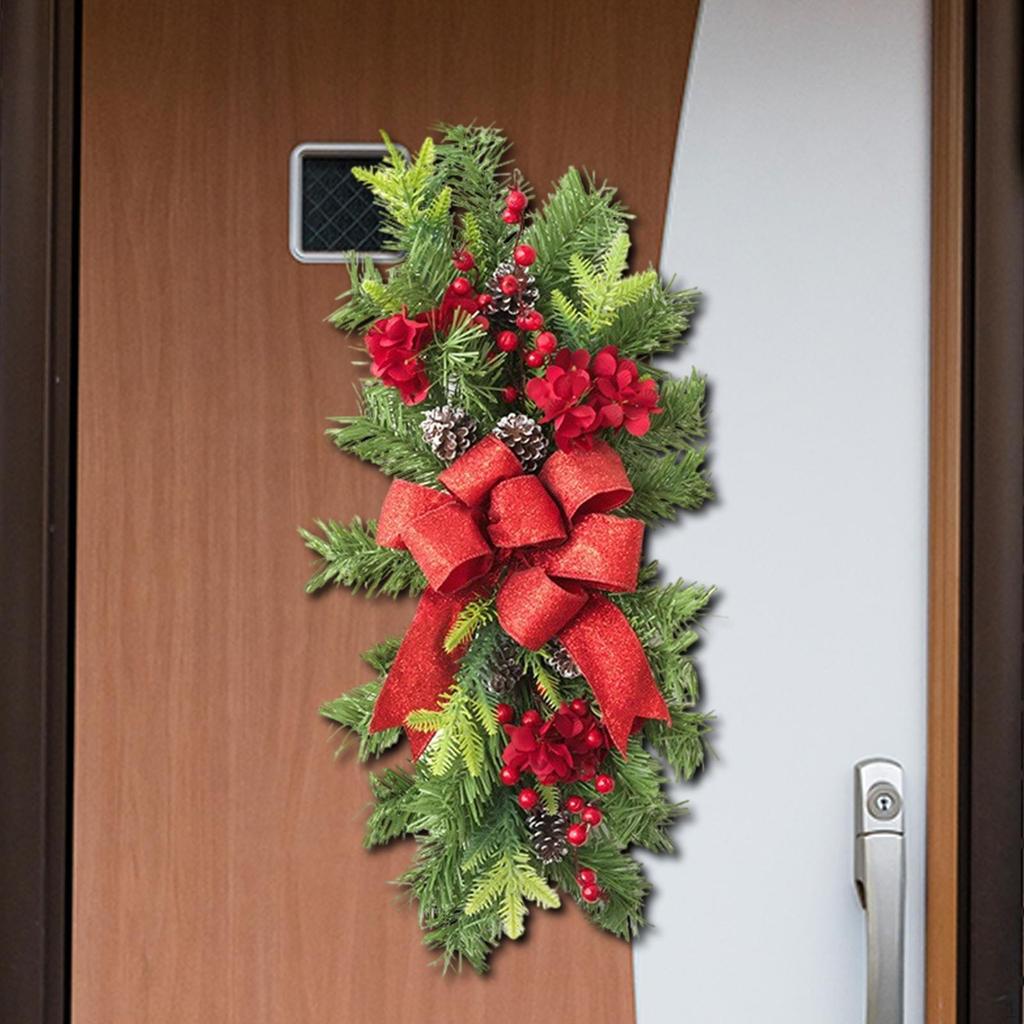 Slzovitá květinová aranžmá na vchodové dveře s mašlí, sezónní použití