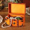 Cultural Leather Jewelry Case With Security Mechanism For Home Decoration And Storage Elegant Treasures Chest