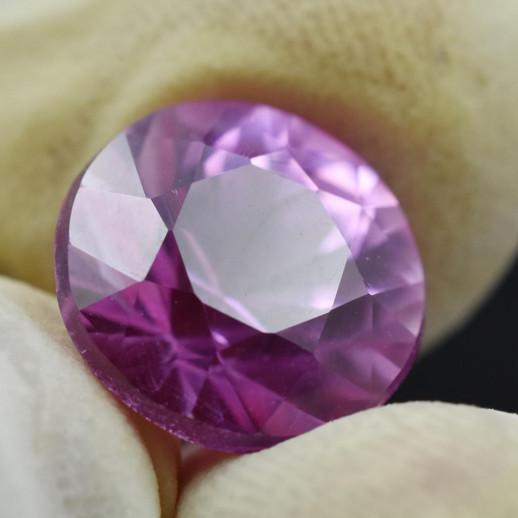 Natural Pink Sapphire Loose Gemstone 6.65 Ct Round Cut September Birthstone for Gem Collections