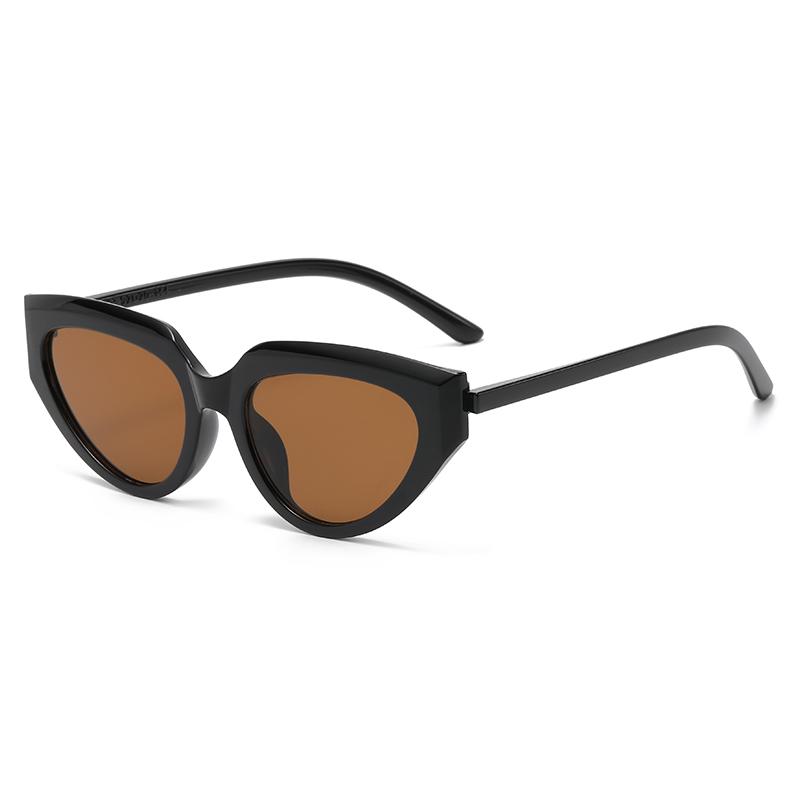 

Cycling Vintage Cat Eye Sunglasses Women Large Frame Black Lens Sun Glasses UV400 Protection Streetwear Accessories Eyewear чорний коричневого кольору