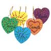 Decorative Objects - GRAINE CREATIVE - Set of 6 Wooden Hearts - Golden Strings Included - 60 Mm - Mixed