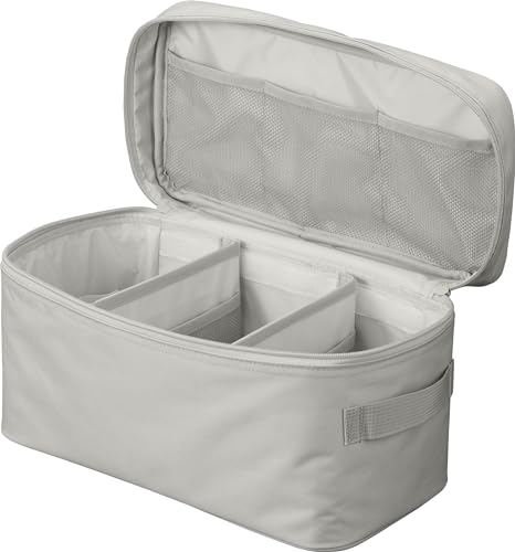 Yamazaki First Aid Bag with Dividers, Light Gray. Dimensions: Approx. W33 x D16 x H18cm (excluding handle). Tower brand. Easy to carry. Suitable for u