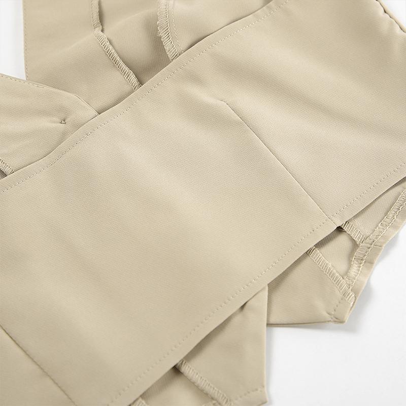 Conjuntos Elegantes para Mujer 2 Piezas Verano Nuevo en Conjuntos a Juego Estilo Commuter Sin Mangas Cuello en V Cuello Colgante Pantalones Cortos de Dos Piezas