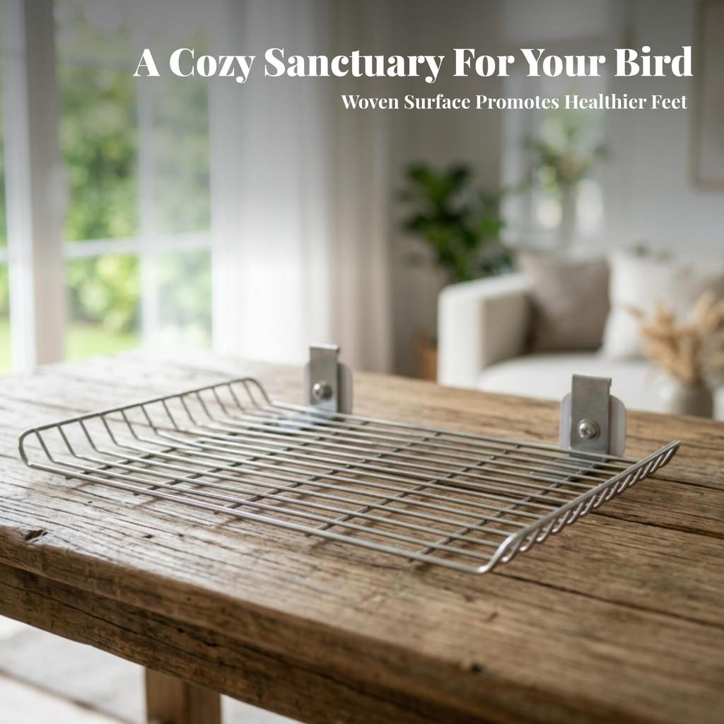 Stable Stainless Steel Bird Perch Platform Long-Lasting Cage