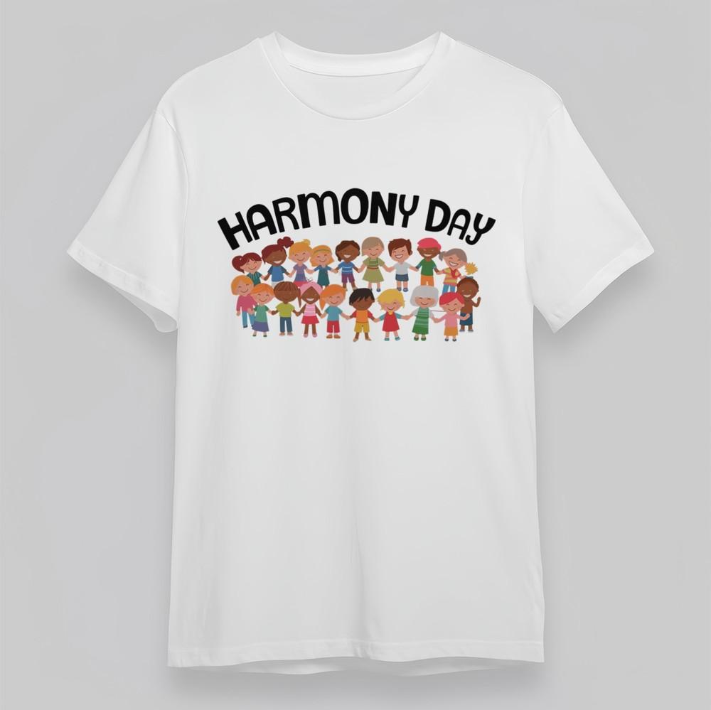 

Women s Plus Size T Shirt Harmony Day Cartoon Children Group Holding Hands Tee L